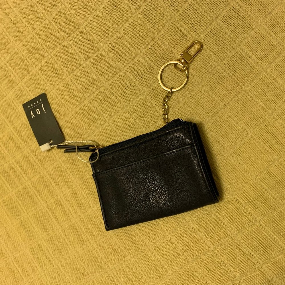 NWT Joy Navy and Gold Keychain Wallet